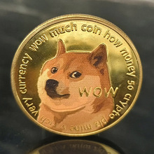 狗狗币彩色dogecoin纪念章比特币外币镀金外贸狗狗纪念币会销礼品