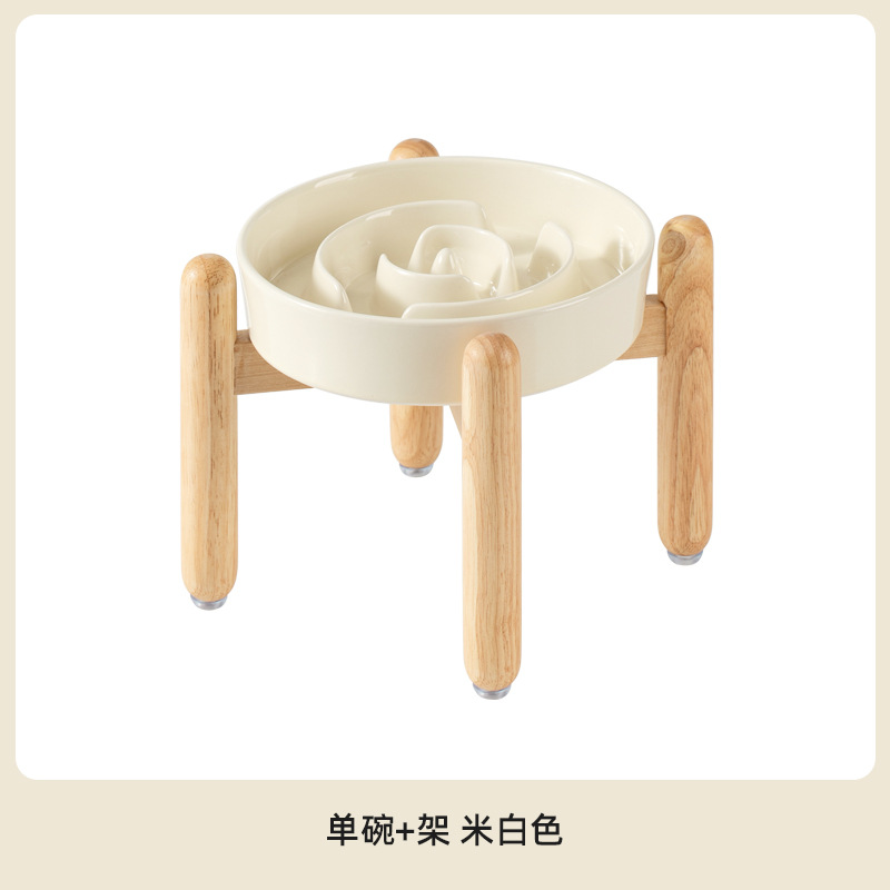 Tazón de cerámica para perros y gatos para mascotas, cuello para perros y cachorros pequeños y medianos, anti-derrumbe, anti-asfixia, tazón de alimentación lenta, tazón de alimentación lenta transfronterizo