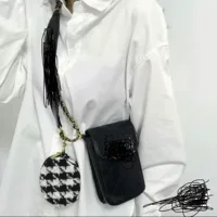 2023 Chanel стиль гусиная лапка ребенок и мать ромб подарок мобильный телефон сумка-мессенджер