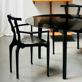 中古实木椅子设计师款西班牙轻奢高级靠背家用极简书房椅复古餐椅