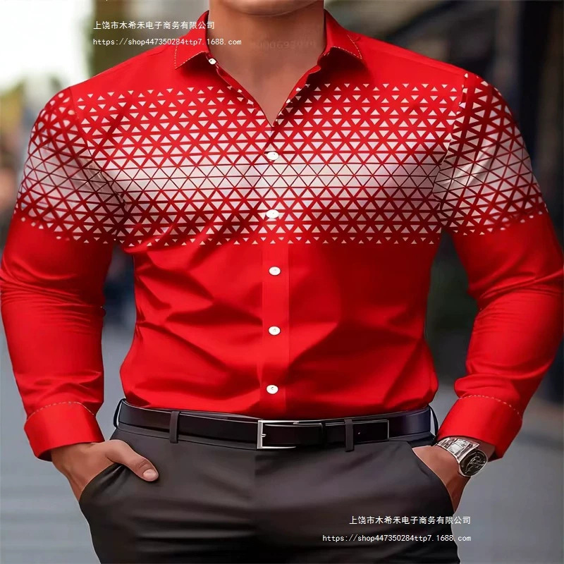Independent Brand Men's Red Shirt 3D Printed Evening Dress Men's Shirt Comfortable and Soft Fast Shipping Independent Brand Men's Red Shirt 3D Printed Evening Dress Men's Shirt Comfortable and Soft Fast Shipping