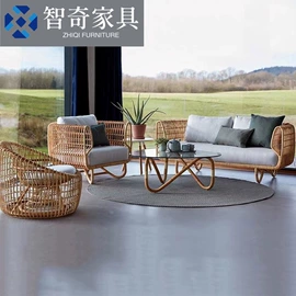 藤编桌椅;藤/竹沙发;户外沙发