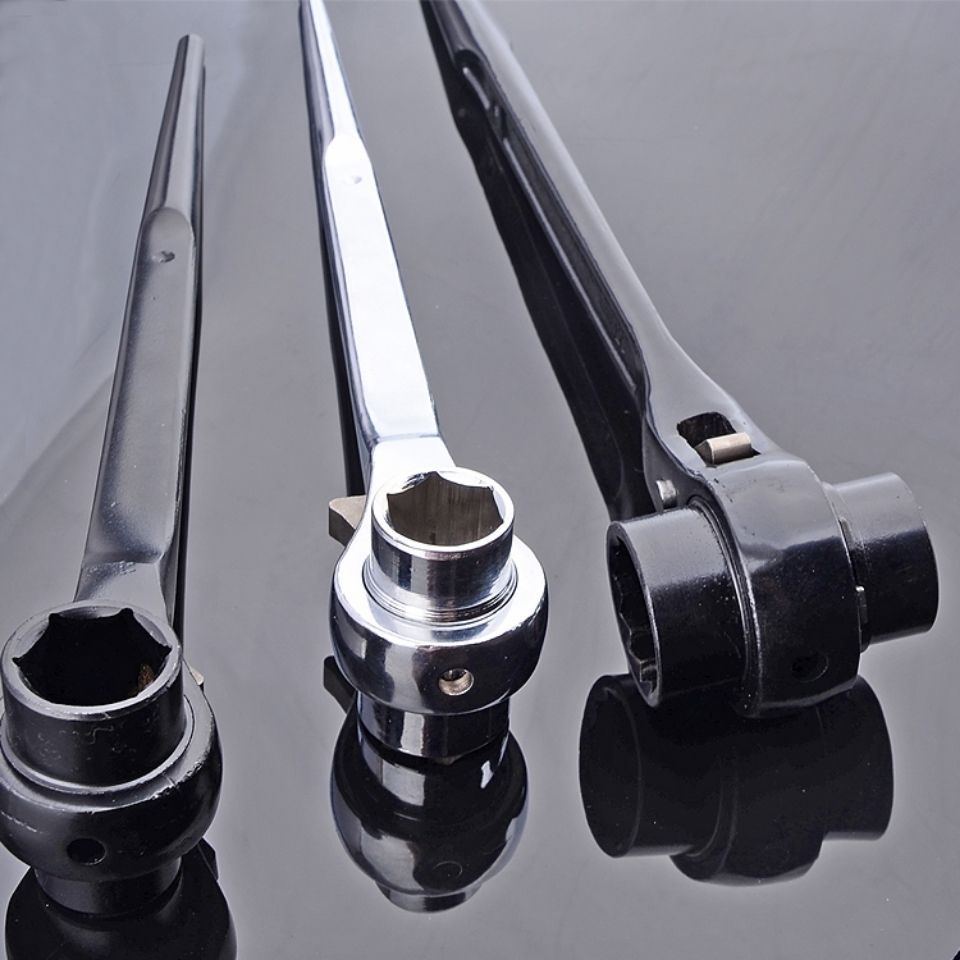 尖尾棘轮快速扳手双向齿轮套筒架工扣件自动扳手三用开口棘轮扳手