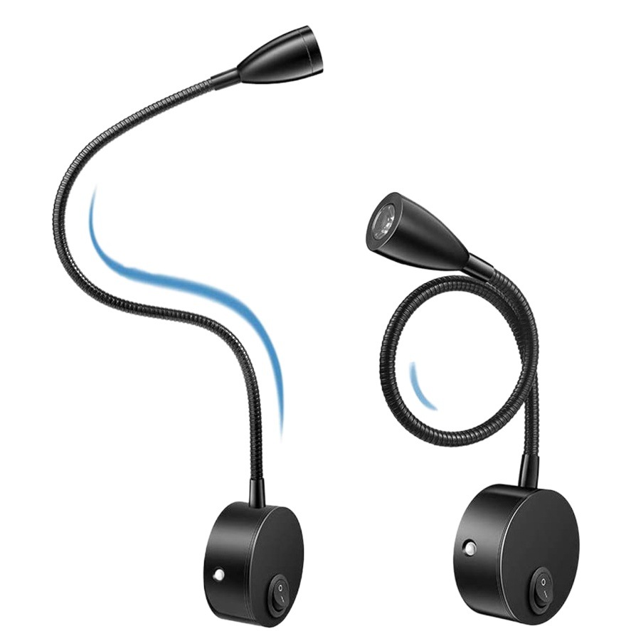 Lámpara de pared LED de aluminio Echiley Lámpara de noche de dormitorio de estilo minimalista moderno Lámpara de lectura de cabecera Lámpara de noche