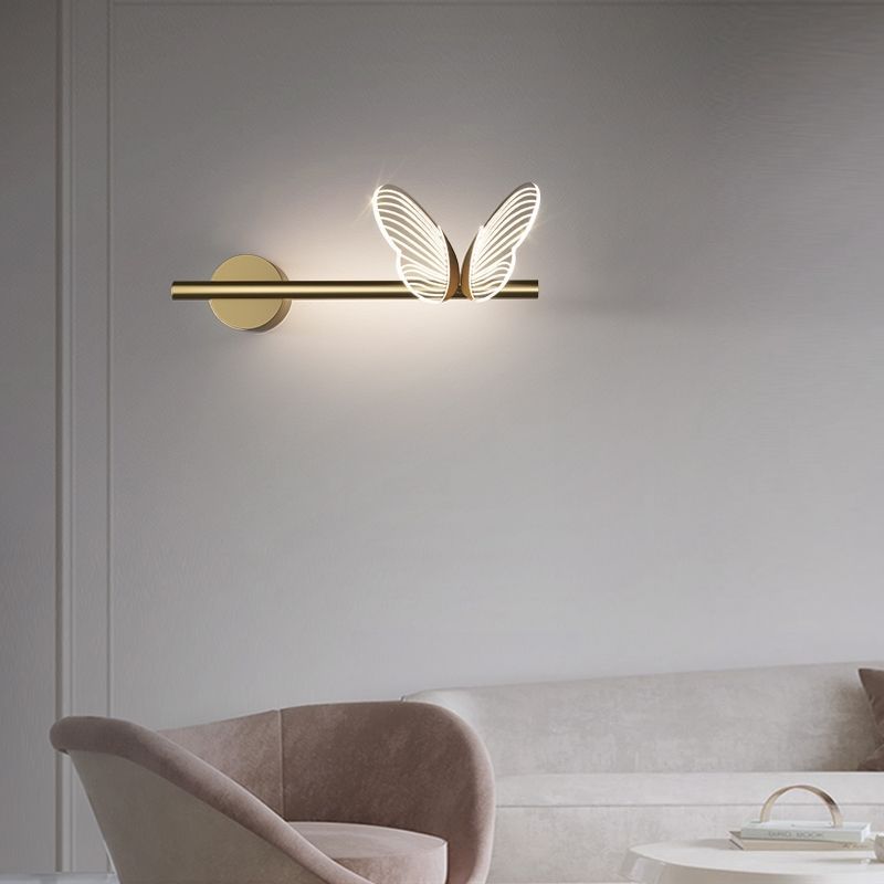 New Nordic Modern Light Luxury Bedside Wall Lamp Little Swan Butterfly Light Luxury Net Red Light Background Wall Lamp Small Chandelier