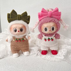 洋服のみ】LABUBU マカロン着替え 17CM15CM キー人形 ウールスティックニードルオーバーオールに最適