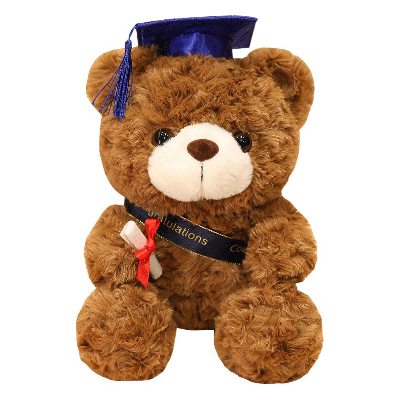 Doctor sombrero oso muñeca doctor oso de peluche de juguete graduación oso muñeca graduación temporada regalo logo