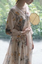 ԭ��˿�����ˮīӡ��б����������ȹ����ʽƮ������ȹ�� L19245