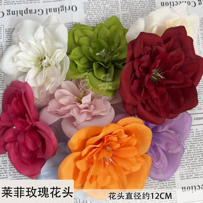 Laifei Rose Flower Heads for Trendy Background Wall DIY Decoration, Finished Product for Wedding Halls, Laifei Rose Artificial Flower Heads