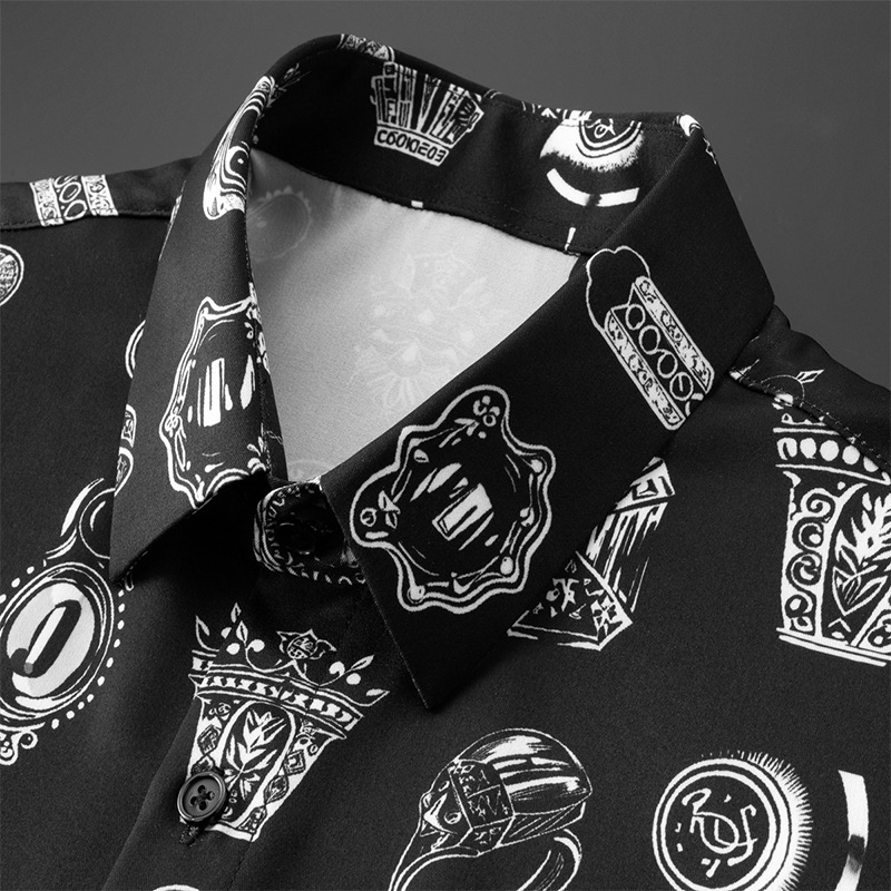 Áo sơ mi nam dài tay phong cách châu Âu, họa tiết kẻ caro, chất liệu polyester chống nhăn, form ôm vừa vặn — Màu ảnh, Giá bán đại lý không được thấp hơn 208