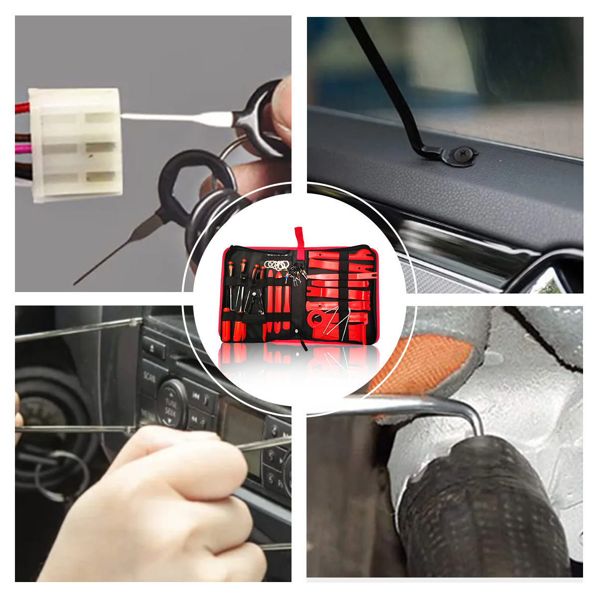 Kit de herramientas de desmontaje de paneles de automóviles Herramientas de instalación de desmontaje de sonido Herramientas de reparación de reparación de puertas