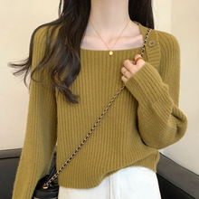 设计感法式假两件气质针织衫2024新款春季韩版宽松套头毛衣上衣女