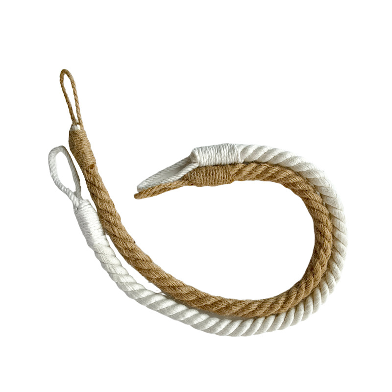 Fermacravatte per tende intrecciati in cotone e lino boho_voghion.com