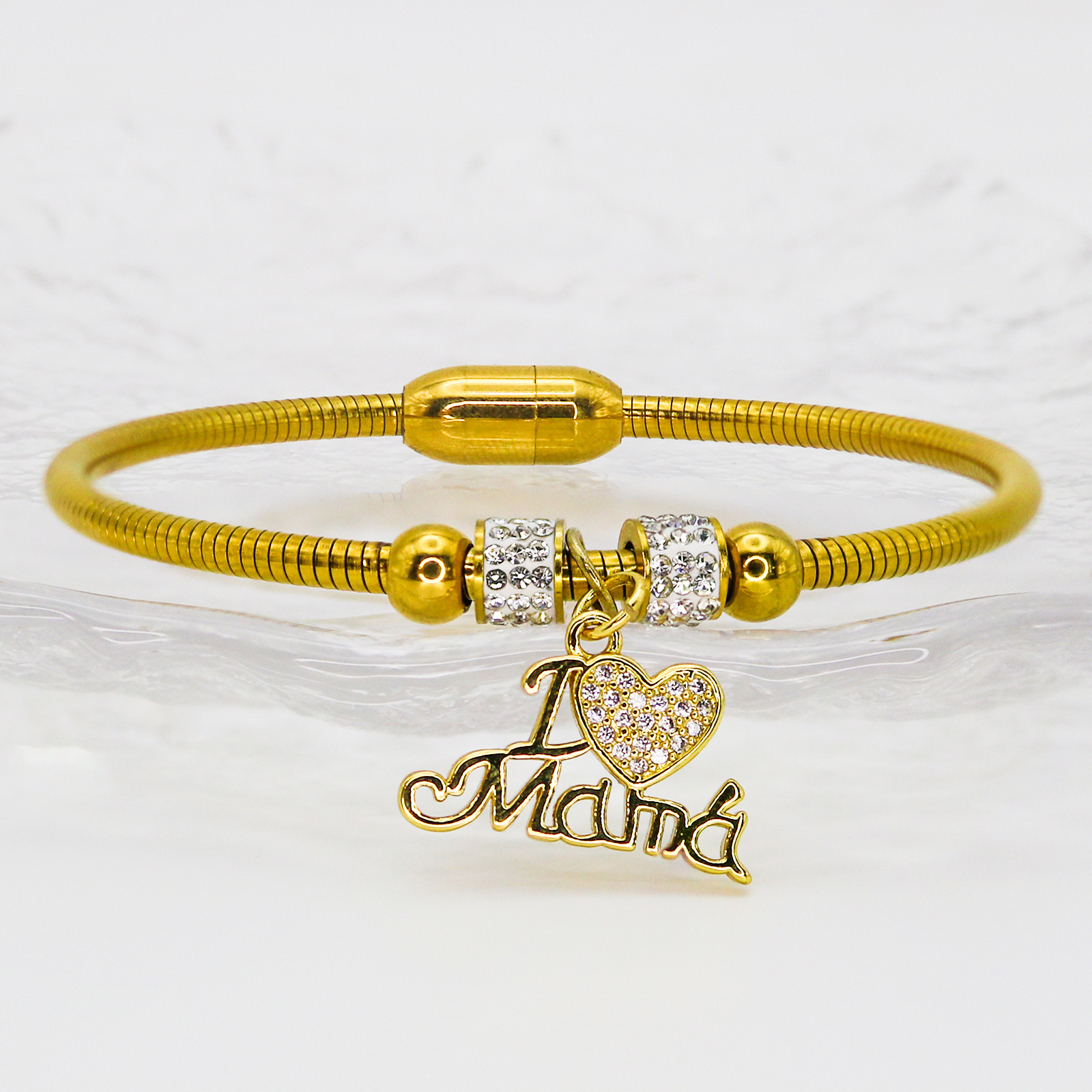 13g Weight Titanium Steel Pendant Material Simple Style Classic Style Letter Titanium Steel Bangle In Bulk