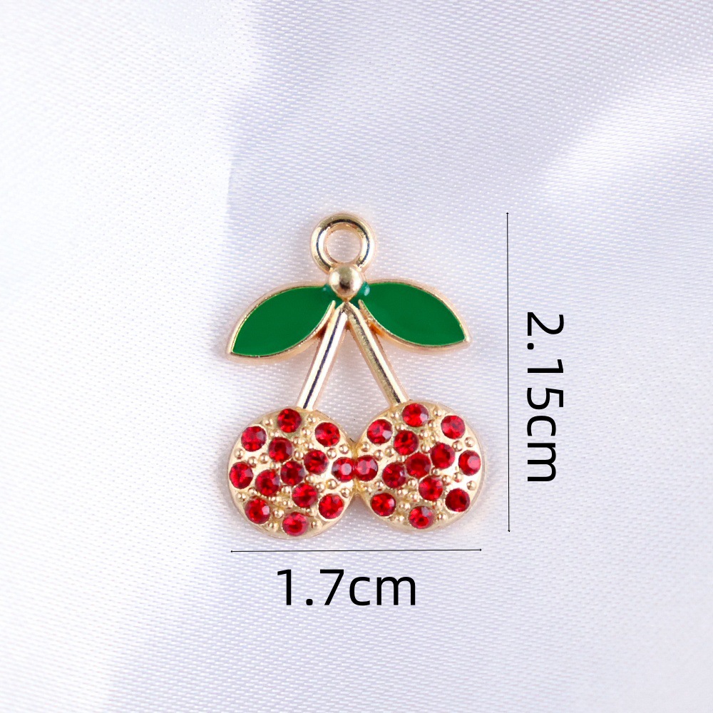 Colgante de frutas de aleación con gota de aceite, DIY pulseras y pendientes