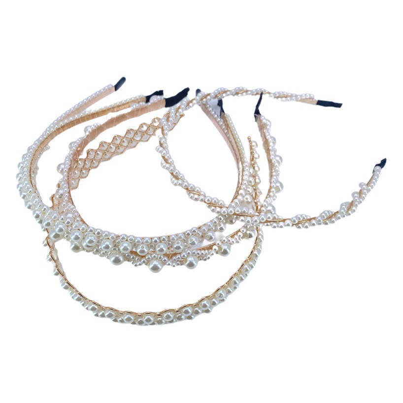 Retro chica perla diadema simple todo partido diadema Mori horquilla pelo presionando accesorios para el cabello mujer Corea del Sur Internet celebridad headwear