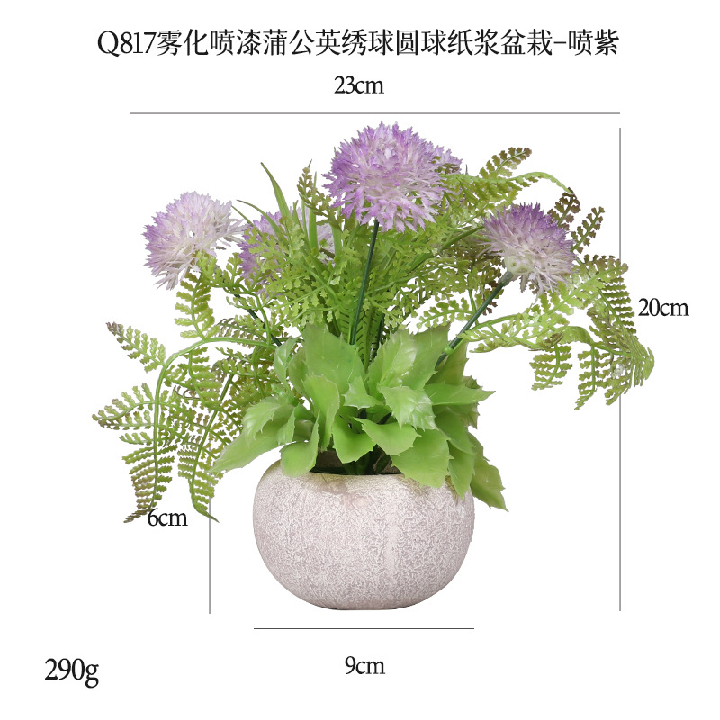 Planta Verde y Flor Artificial en Maceta de Plástico, Decorativo, para Escritorio y Hogar
