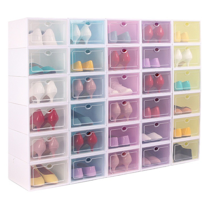 厚い靴ケース透明靴ケースプラスチックカバー引き出し式靴ケース家庭用品収納ケース義烏メーカートップ製