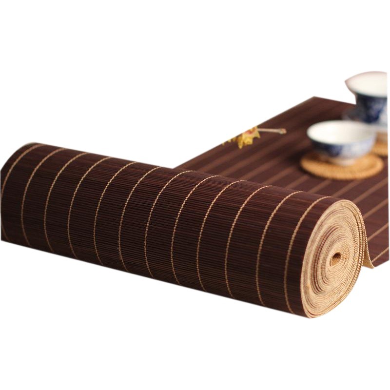 Estera de té de bambú natural se puede cortar Estera de bambú sin costuras cortina de té corredor de mesa estera de placa de té de pared decorativa fábrica directa al por mayor