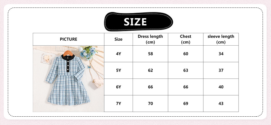 Mädchen Kleid Mit Karomuster Langarm Im Prinzessin Stil_voghion.com