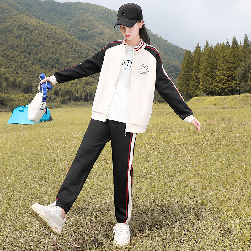 21386高中女生秋冬套装12-15岁女孩初中学生青少年运动卫衣两件套