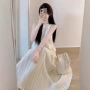 无袖好看法式气质连衣裙