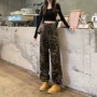 新款宽松高腰时髦牛仔裤