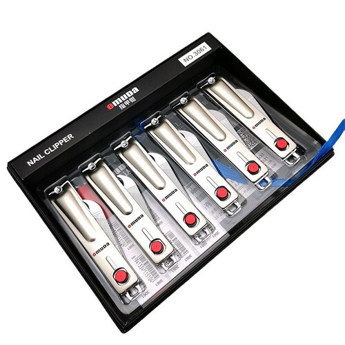 Omeda 3061 Nail Clipper Large Flat Nail Scissors with File for Sharp Manicure Portable Carbon Steel Scissors