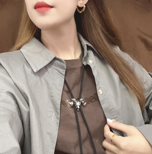 3BLD Bolo Tie Adjustable Necklace Men's Trendy Accessories Shirt Bow Tie Casual Tie Sheep's Head Collar Rope