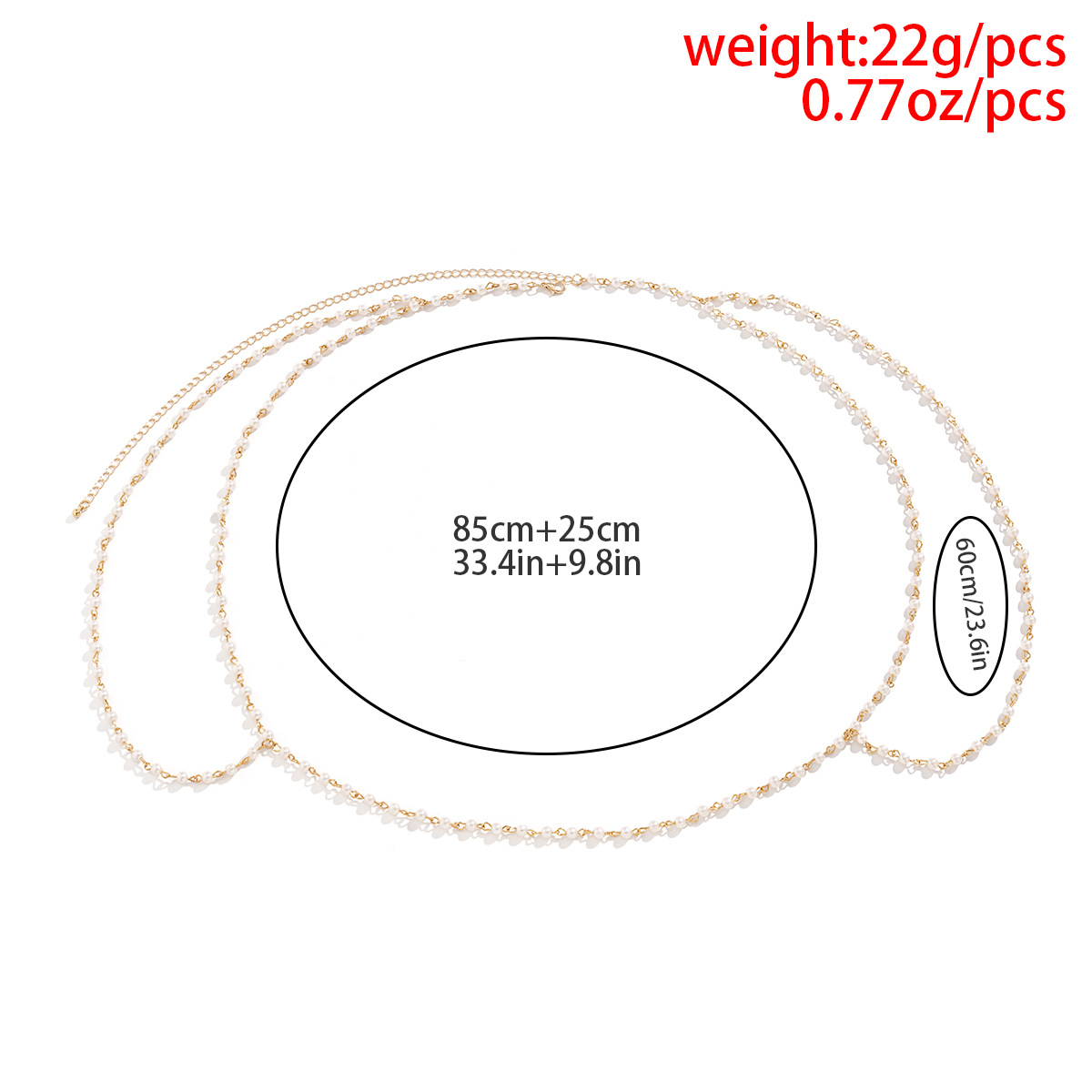 Fashion Solid Color Imitation Pearl Plating Womenu0027S Body Chain