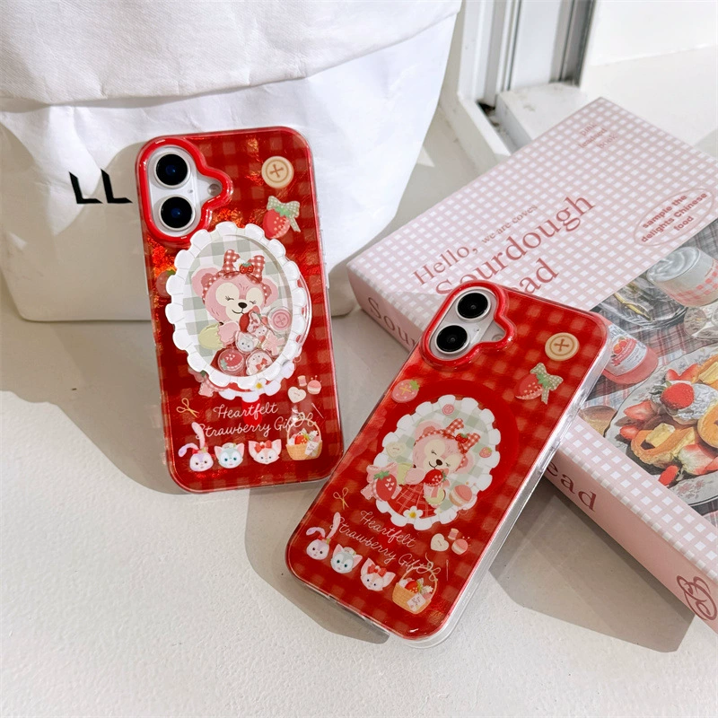 Apple, красная клубника, совместим с iPhone16, чехол для телефона, трубка, 15promax, 14 шт