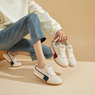 2025 Spring New plus size Women's Shoes 40-43 Forrest Gump Shoes Women's Versatile Leather Soft Sole Sports Casual Running Shoes