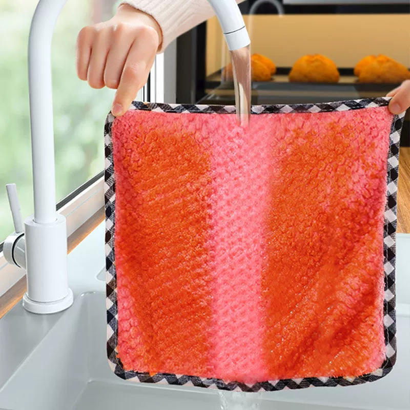 Kitchen Absorbent Dishcloth, Thickened Cleaning Rag, 25×25 cm, Highly Absorbent