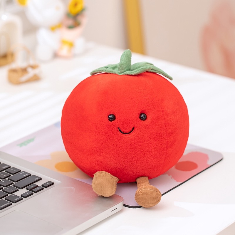Nuevos productos jelly melocotón muñecas interesantes fruta melocotón tomate muñecas peluche muñecas niños lindos regalos