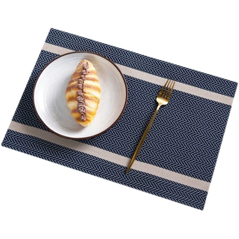 Обеденный стол с горизонтальным рисунком, коврик для столовой посуды, изоляционный коврик, ПВХ, легкая роскошь в европейском стиле, простой стиль, моющийся, водонепроницаемый, маслостойкий, с защитой от ожогов