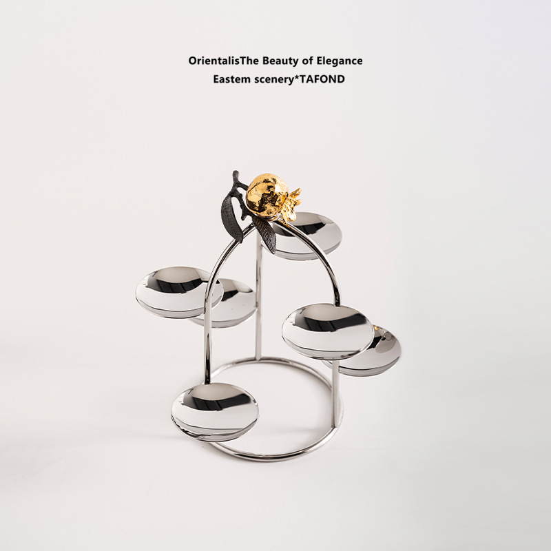 Factory Direct Sales of High-End Stainless Steel Six-Head Display Rack, Snack Rack, Hotel Bar Ktv Buffet Kitchen Supplies