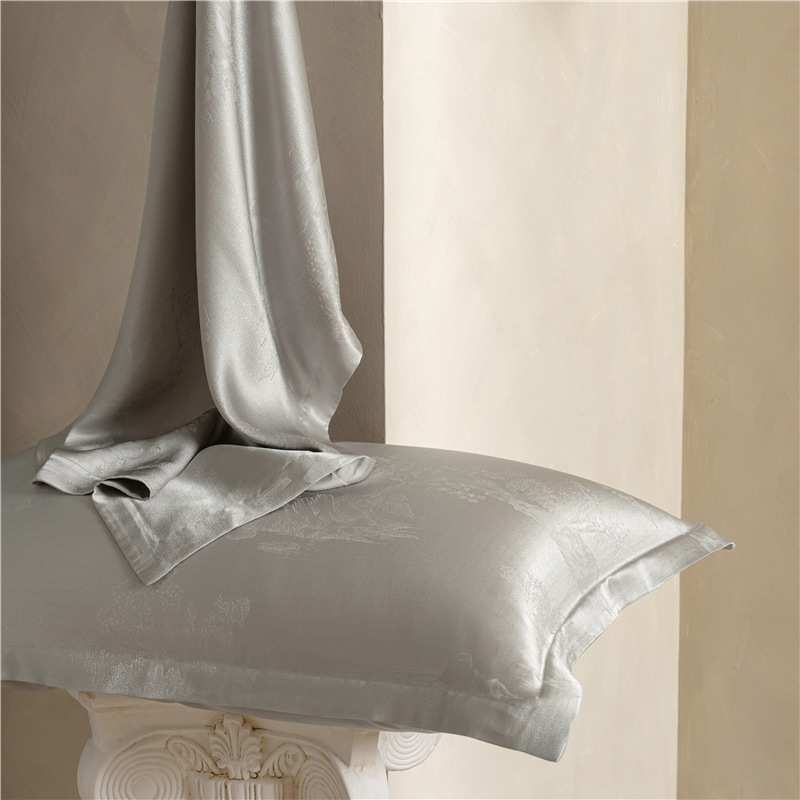 호수와 산, 은회색 [40mm 100% 뽕나무 실크]