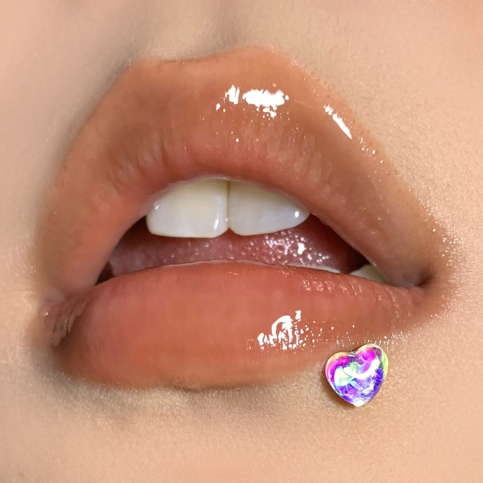 Pointed labret stud close-up product detail