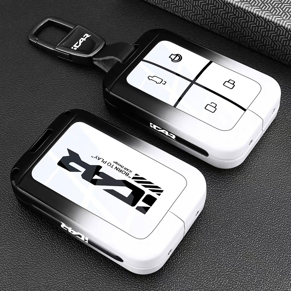 Suitable for Chery ICAR V23 key case, V23 pickup physical Bluetooth remote control protective cover, car key pouch for men and women