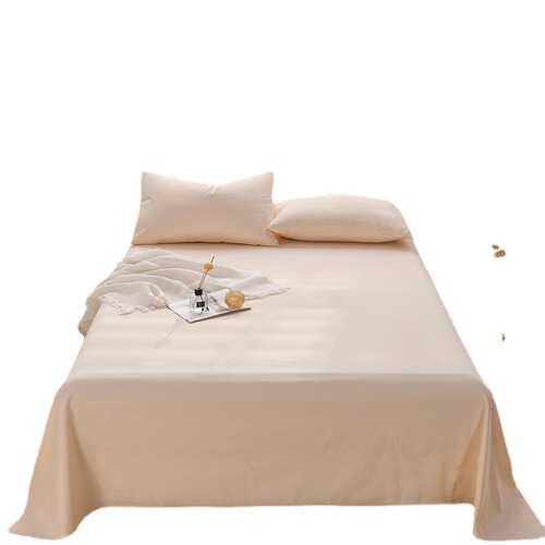 2024 new cotton type A 40 count brushed solid color bed sheets 100 pure cotton bed sheets single product Xinjiang cotton simple set
