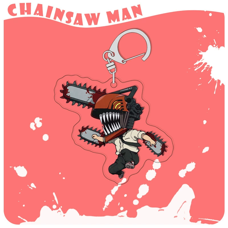 Chainsaw, acrylic keychain, double-sided pendant, 4mm