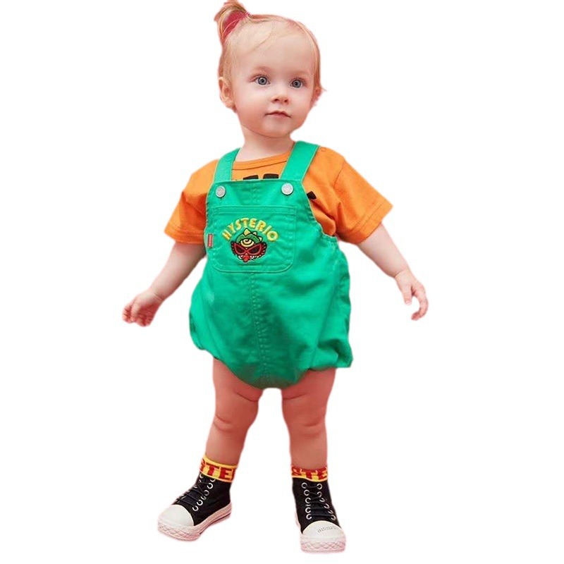 【スポット】2023夏潮牌高定童装黒超乳首恐竜尻尾子供背もたれズボン田鶏ズボン