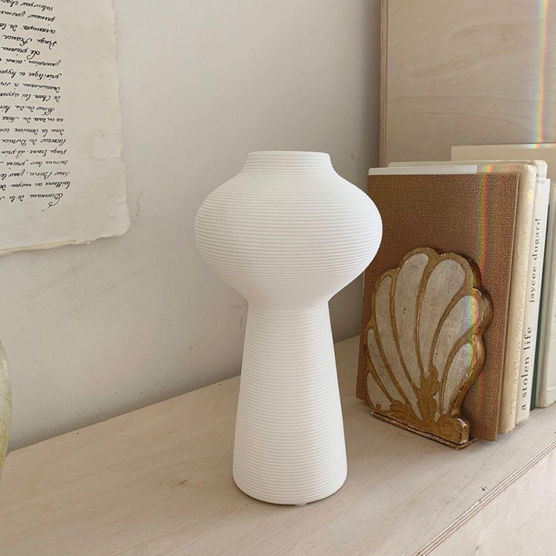 INS Estilo nórdico florero de cerámica decoración sala de estar tranquila casa cama y desayuno arreglo de flores decoración de flores secas Dispositivo de flores a rayas