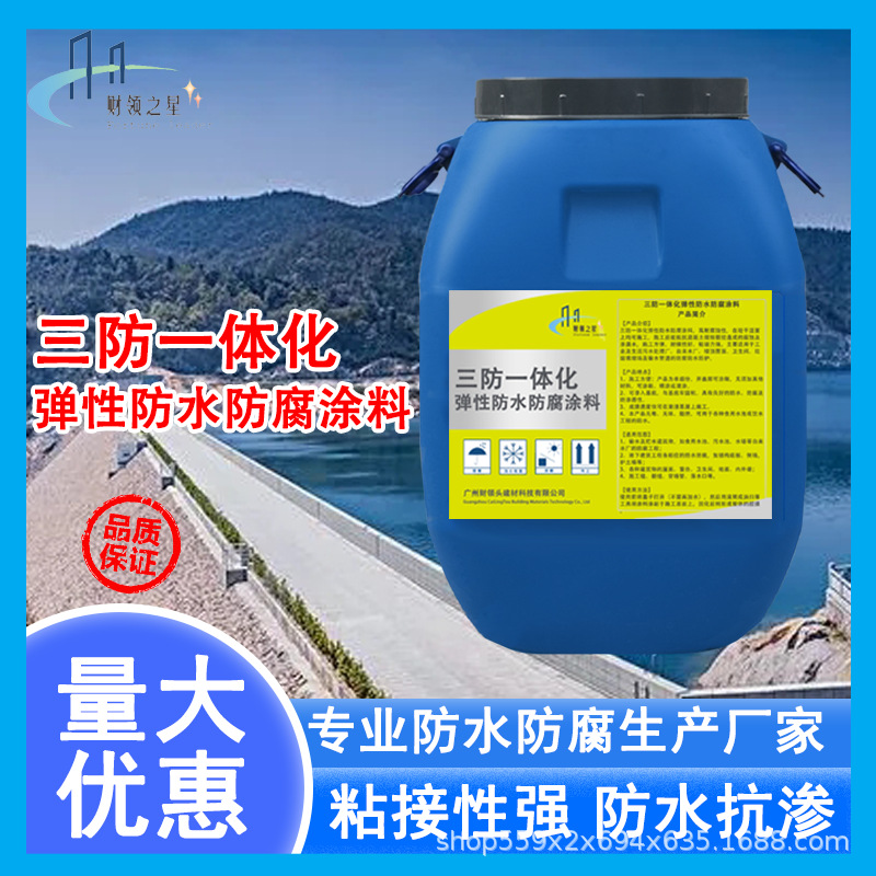 三防一体化弹性防水防腐涂料 污水池自来水厂化粪池防腐蚀涂料厂