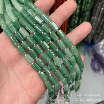 Zərgərlik ara hissələri: spacer beads wholesale - 30green-aventurine-8x11mm-pillar-beads-approx-15-beads-per-strand-short-style