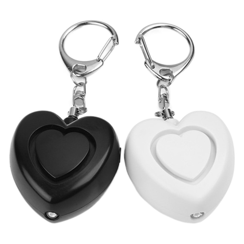 Alarma Personal de Autodefensa en Forma de Corazón Plástico ABS con Luz LED