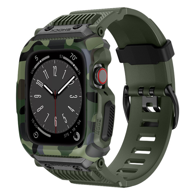 Aplicable a Apple reloj 45678 generación estrella camuflaje protección Shell Apple correa integrada