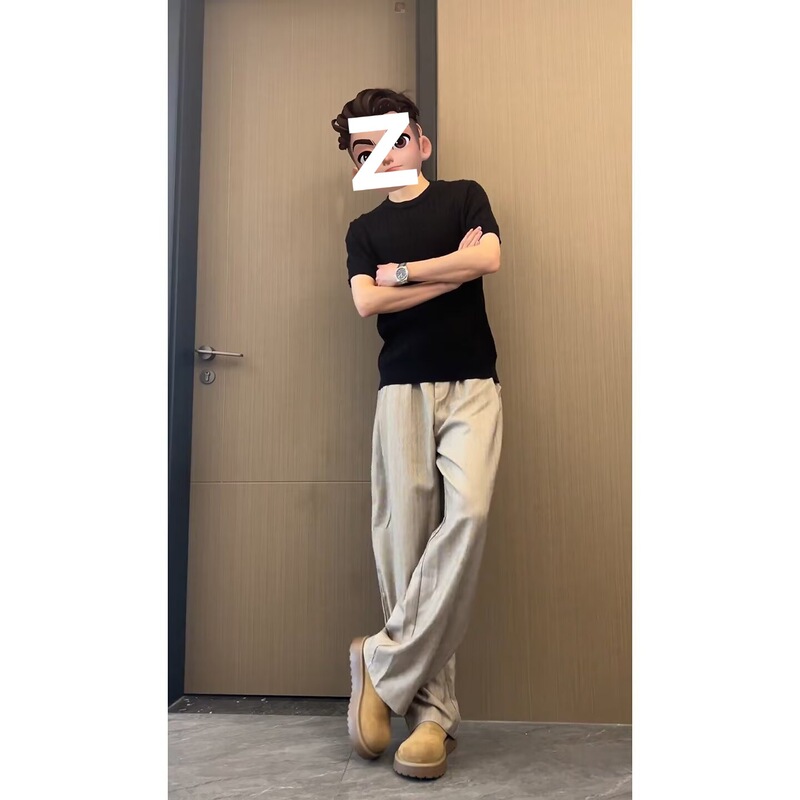 Summer Loose Straight-Leg Casual Pants for Men, Drapey Wide-Leg Dress Pants, Versatile Solid Color Trendy Long Pants in Oatmeal Color Summer Loose Straight-Leg Casual Pants for Men, Drapey Wide-Leg Dress Pants, Versatile Solid Color Trendy Long Pants in Oatmeal Color