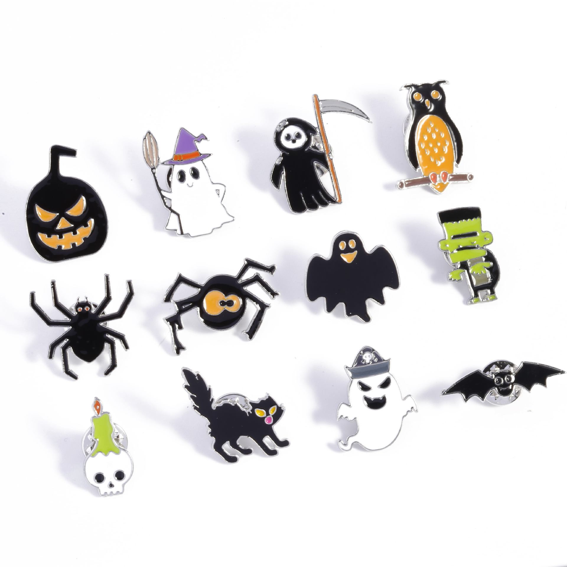 11g Weight Brooches Classification Party Occasion Zinc alloy Material Halloween Festival Cat, Bat, Ghost Pattern Unisex Gender Enamel Design Sweet, IG Style Style Sweet IG Style Pin Cat Bat Ghost Zinc Alloy Enamel Unisex Brooches 无