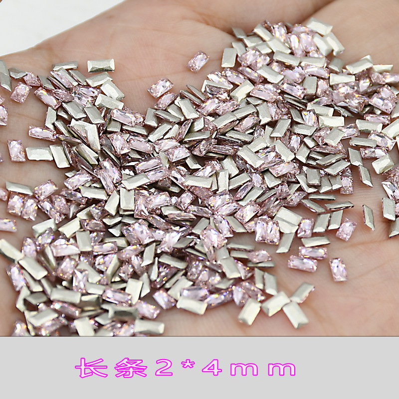 5A 라이트 핑크 지르콘 직사각형 2*4mm 18*